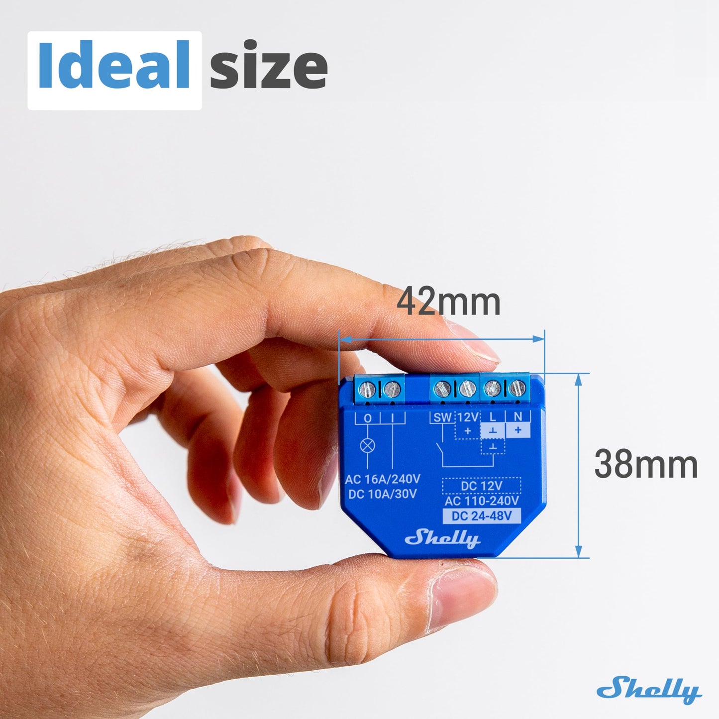 Shelly Plus 1, Relè interruttore intelligente, Wi-Fi & Bluetooth, Contatti a potenziale zero, Compatibile Con Alexa & Google Home, App iOS Android, Nessun Hub Richiesto