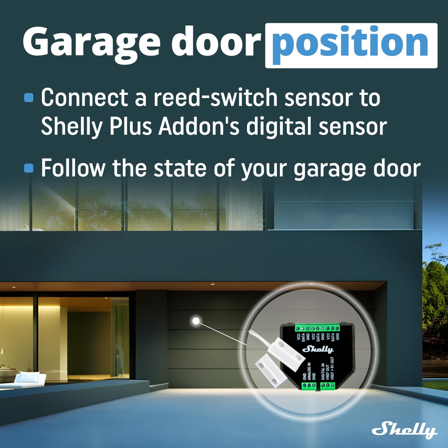 Shelly Plus Add-On | Wi-Fi e Bluetooth Add-On per dispositivi Shelly Plus | Interfaccia per sensori di temperatura e umidità | Domotica | Alexa e Google Home | iOS Android| Non è richiesto alcun hub