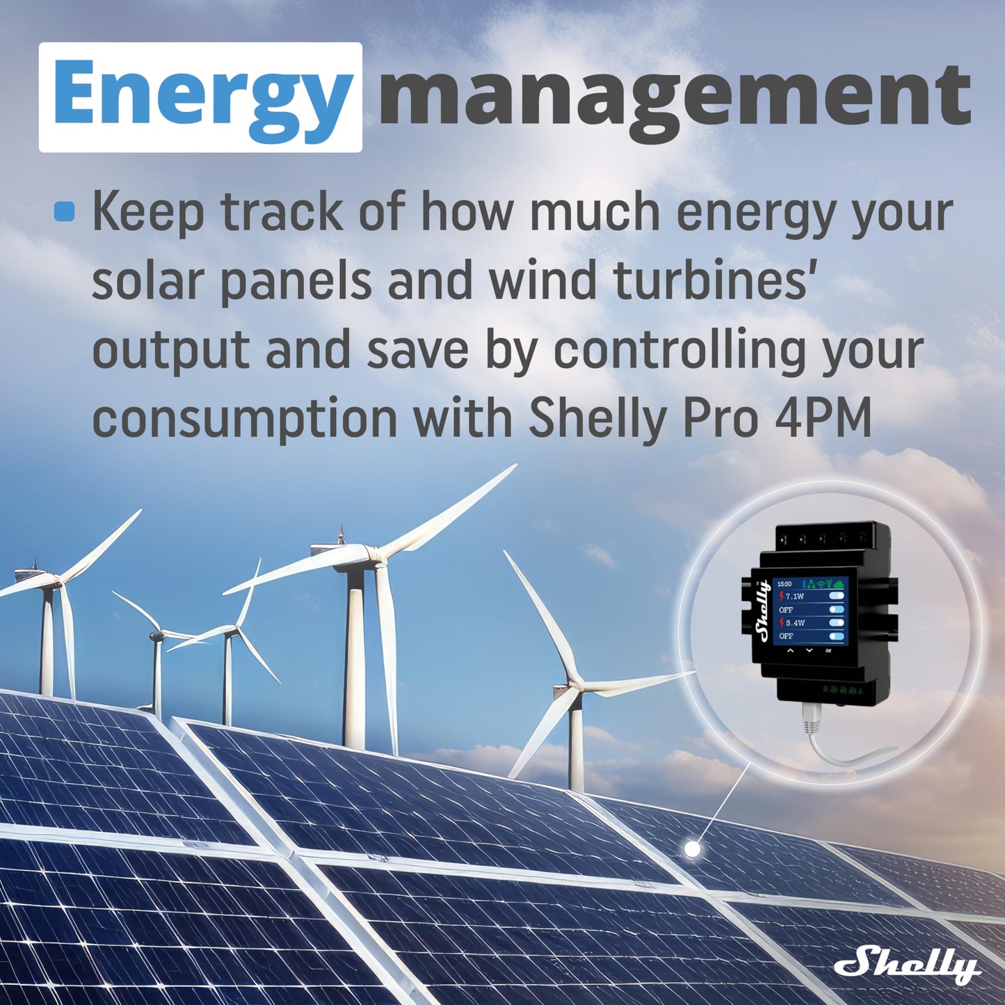 Shelly Pro 1PM - Relè Interrutore Intelligente su guida DIN con Misuratore di Consumo Elettrico, Lan Wi-Fi, Bluetooth, 1 canale - 16A, Controllo remoto App iOS Android, Alexa e Google Home