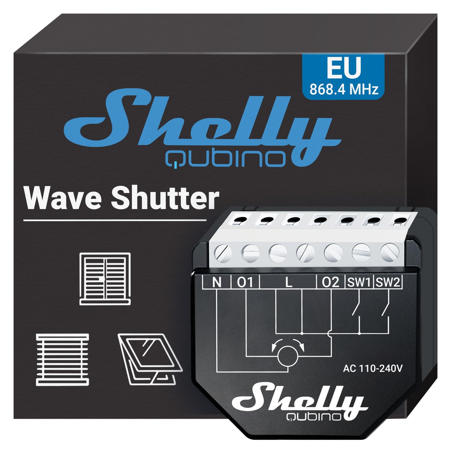 Shelly Wave 1, Interruttore Smart Relay Z-Wave con Contatti Puliti, 16A, Controllo Remoto per Luci e Porta del Garage, Basso Consumo Energetico, Ripetitore di Rete, Alta Affidabilità, SmartStart