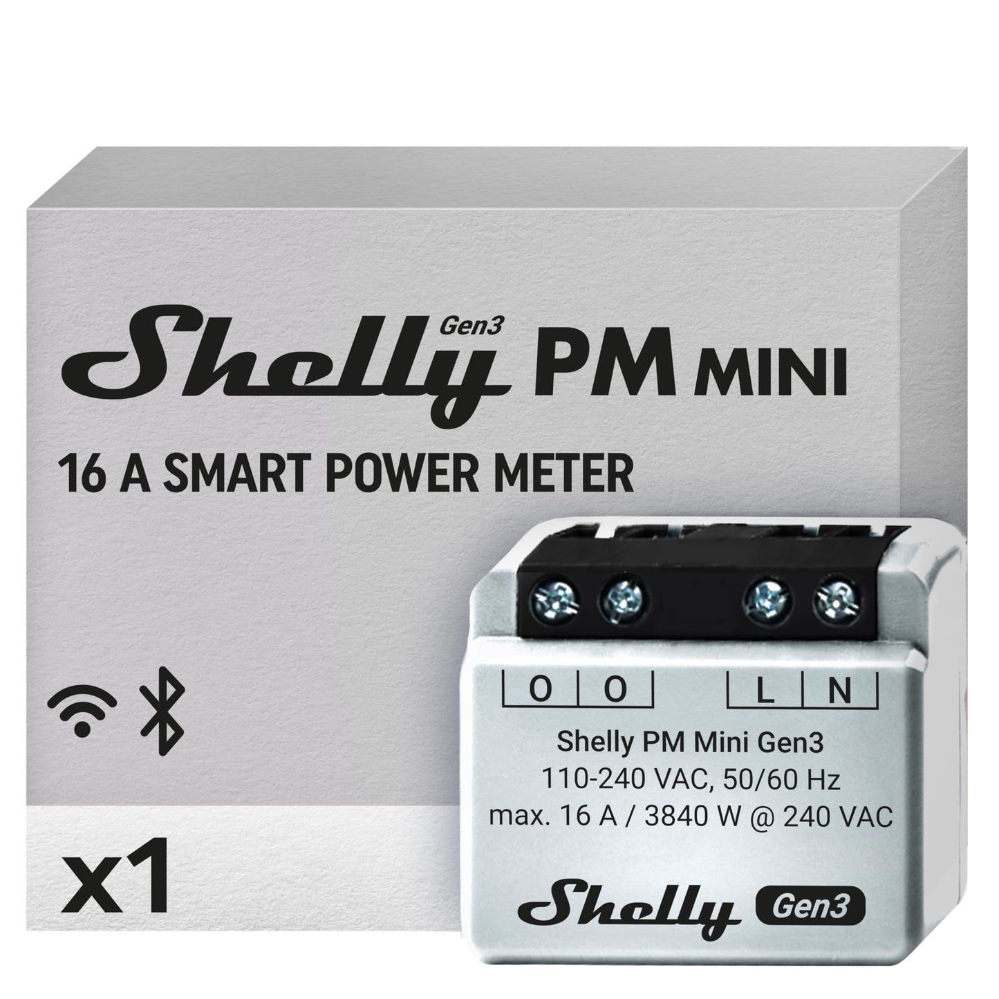 Shelly 1 Mini Gen3, Relè Intelligente WiFi e Bluetooth, 1 Canale, 8A, Domotica, Contatti Puliti, Controllo Remoto Luci, Dimensioni Compatte, Alexa e Google Home, iOS e Android, Nessun Hub Necessario