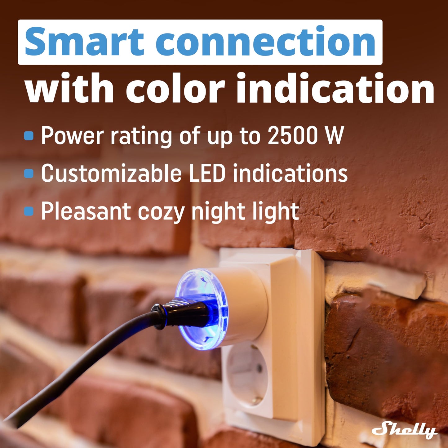 Shelly Plus Plug S, Presa Intelligente, Connettività Bluetooth, con Misurazione della Potenza, Schuko, Wifi