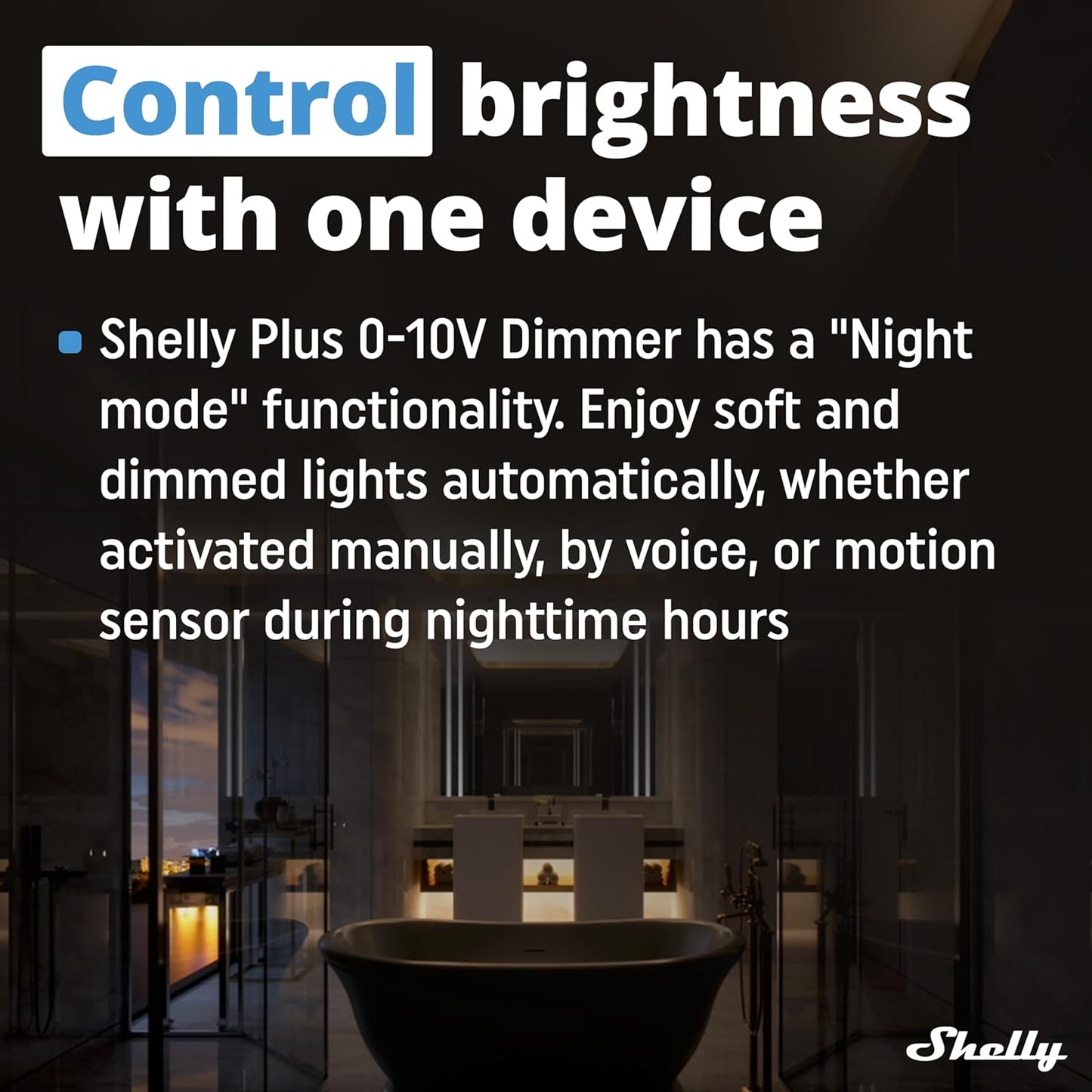 Shelly Plus Dimmer 0-10V, Interruttore Dimmer Intelligente WiFi e Bluetooth, Luci Dimmerabili, Controllo Remoto, Domotica, Alexa e Google Home, iOS Android, Nessun Hub Richiesto