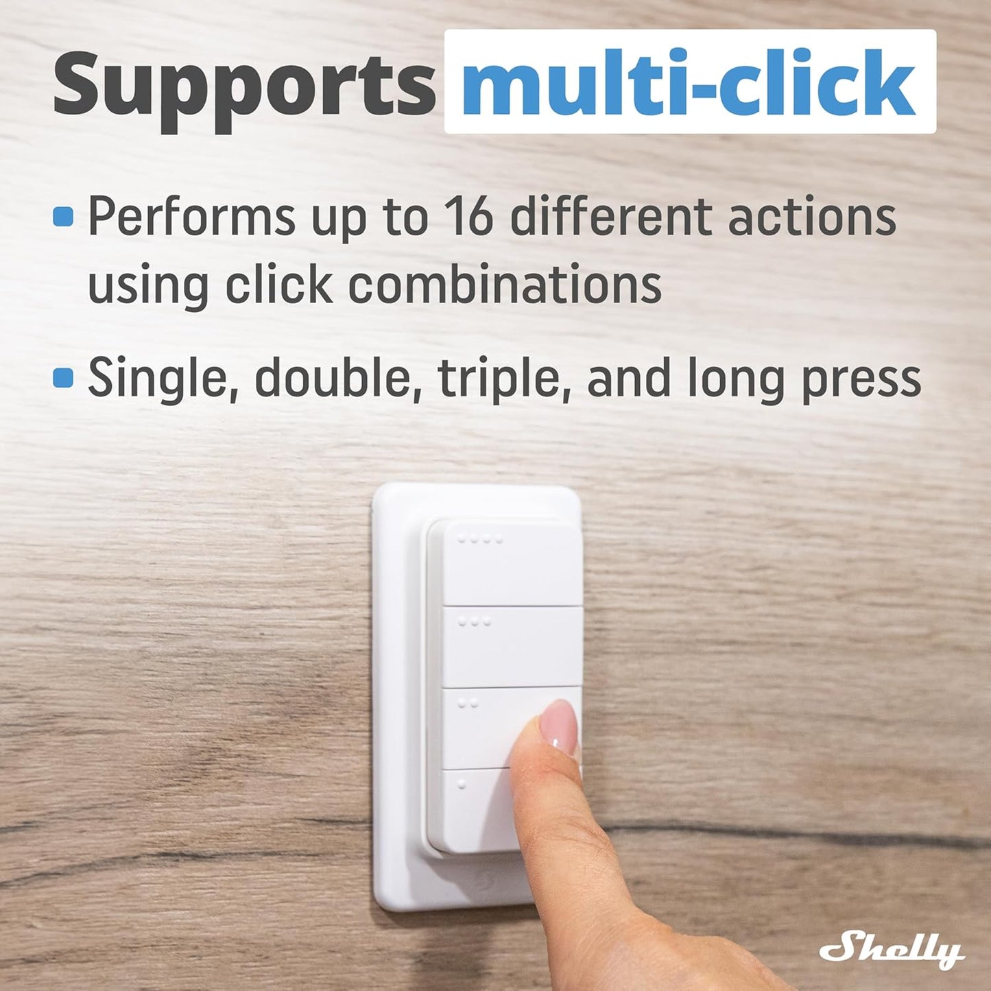 Shelly BLU RC Button 4 - Interruttore con Telecomando Bluetooth, Controlla l'illuminazione e i Dispositivi Intelligenti, Senza Fili, Crittografia Forte, Clic Multiplo, Attivazione dell'azione