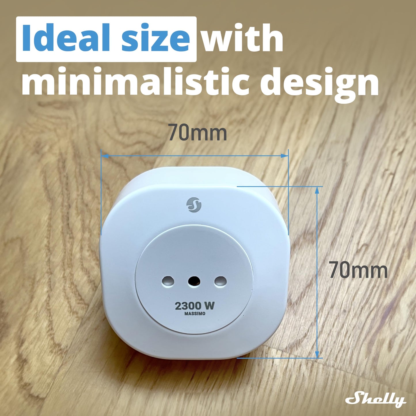 Shelly Plug IT, Presa Intelligente WiFi & Bluetooth Italiana (Type L) - 2300W (10A), Monitoraggio Energia, Consumi, Controllo Vocale e Remoto, iOS Android, Alexa Google Home SmartThings