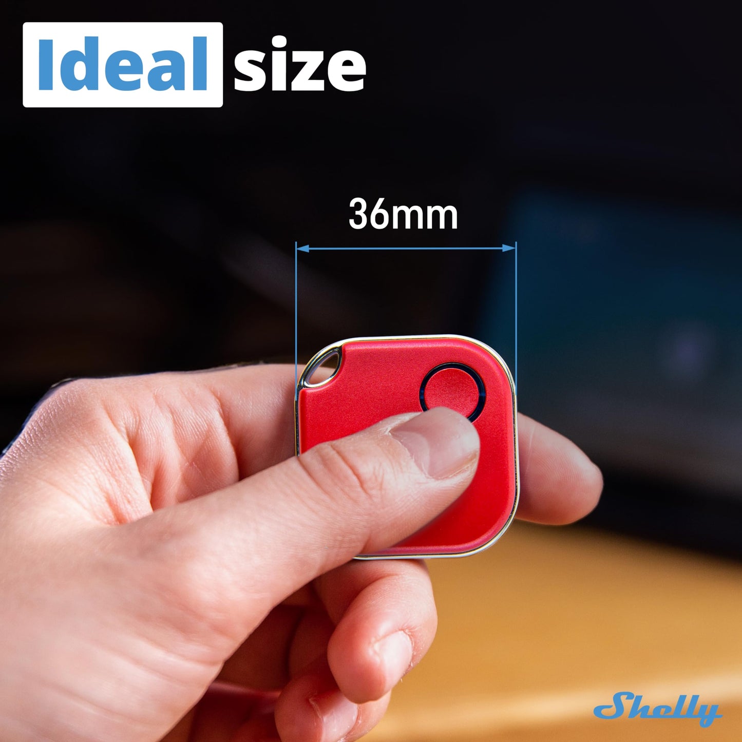 Shelly Blu Button 1 Bianco, pulsante smart, Bluetooth, Attivazione di azioni e Scene, Chiudi/Apri o spegnere/Accendere dispositivi Diversi, tre modalità di clic, durata batteria 2 anni