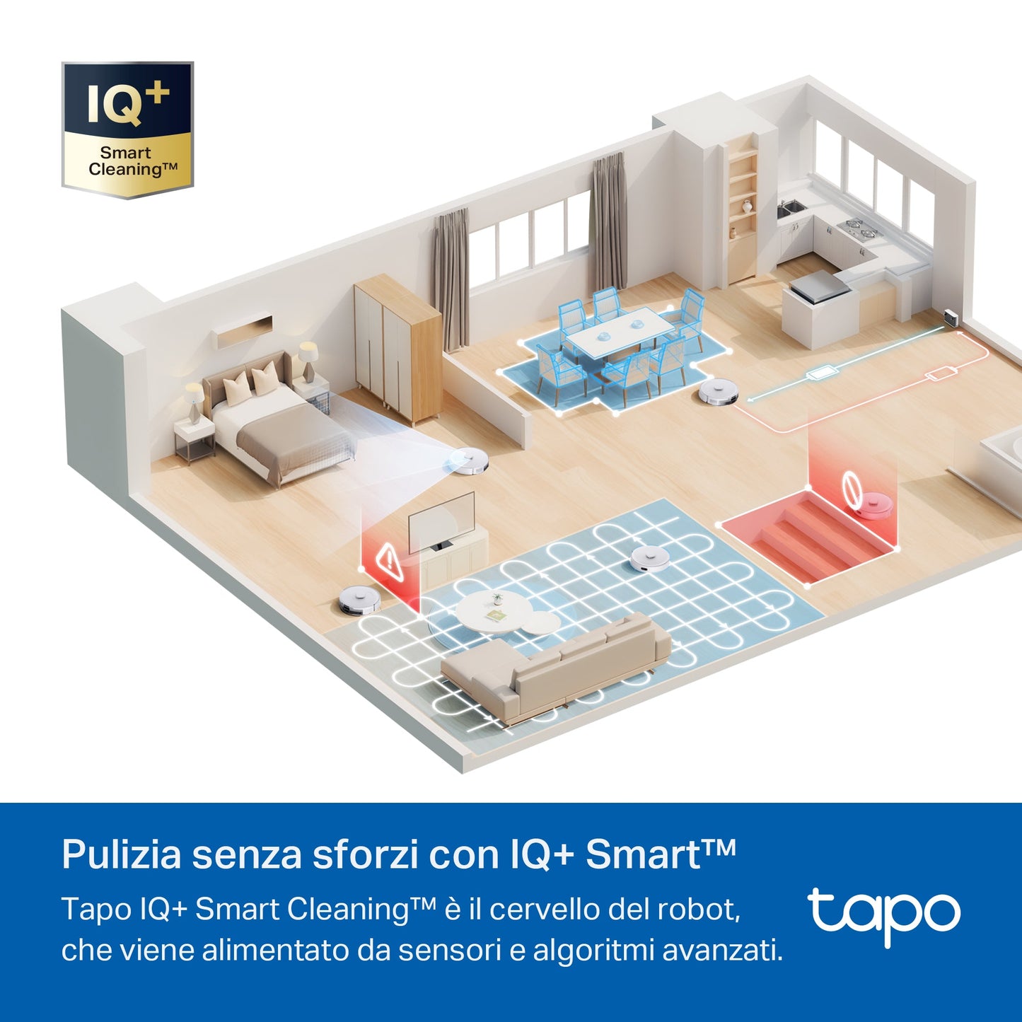 Tapo RV30 Max White Robot Aspirapolvere, Doppia Navigazione LiDAR+IMU, ⚠️Aggiungi la Base di Ricarica RVB102 al carrello
