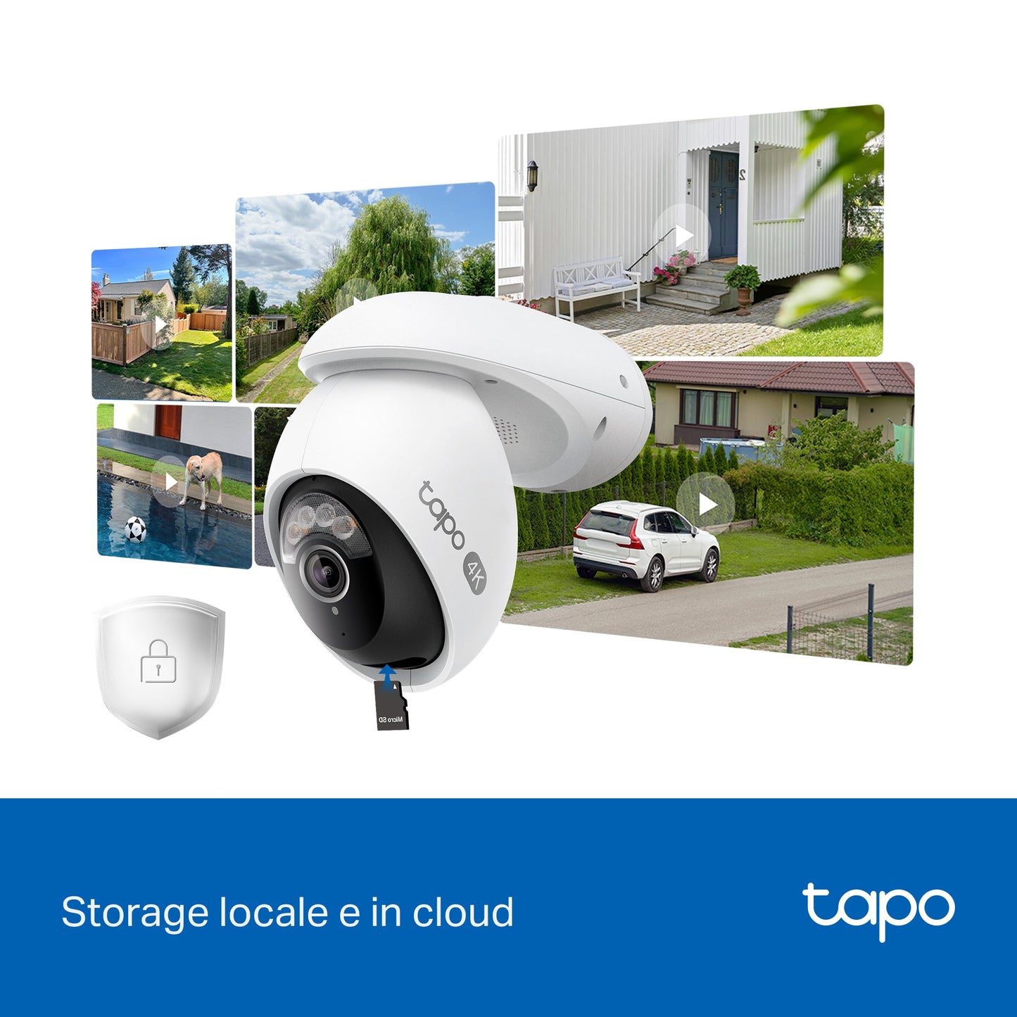 Tapo C560WS Telecamera Wi-Fi Esterno 4K 8MP, 360° Visuale, Visione Notturna a Colori Starlight, Wi-Fi/Ethernet, 2pz, ⚠️Non a batteria