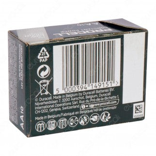BT 121 - Procell Duracell Constant Power LR6 Stilo AA Mignon 1.5V for Low Drain Devices Pile Alcaline - Confezione da 10 Batterie
