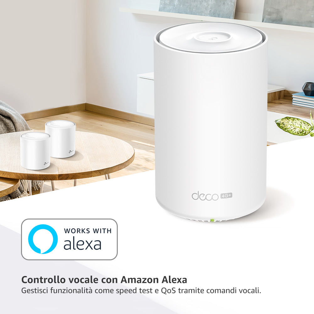 Deco X20-4G Router Wi-Fi con Sim 4G+ CAT6 Mesh Wi-Fi 6 AX1800Mbps