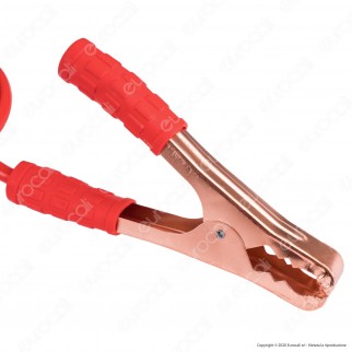 CFG Luce Quadra 2 Cavi Professionali con Morsetti per Batteria Auto in Rame Lunghezza 2 Metri - mod. ES020