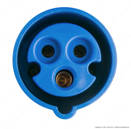 Ecova Adattatore Industriale 1 Spina Italiana 2P+T 16A e 1 Presa CEE 2P+T 16A 250V per Uso Interno - mod. 20552