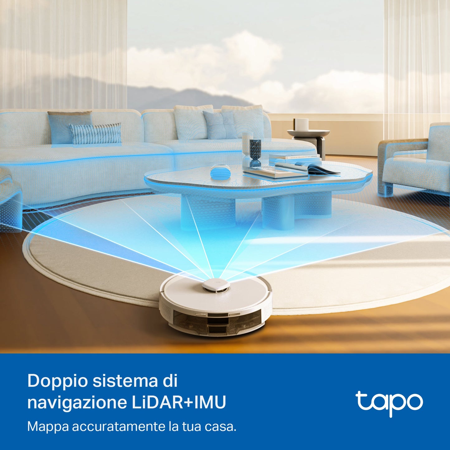 Tapo RV30 Max Plus White Robot Aspirapolvere, All-in-one, Doppia Navigazione LiDAR+IMU,⚠️Aggiungi al carrello: Un Faretto LED gratis!