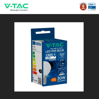 V-Tac VT-1819 Lampadina LED E14 3,7W MiniGlobo P45 SMD Chip CREE - SKU 2141236 / 2141746 / 2141246