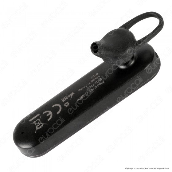 V-TAC VT-6800 AURICOLARE BLUETOOTH HEADSET COLORE NERO - SKU 7702 - Consegna in 1-5 giorni lavorativi