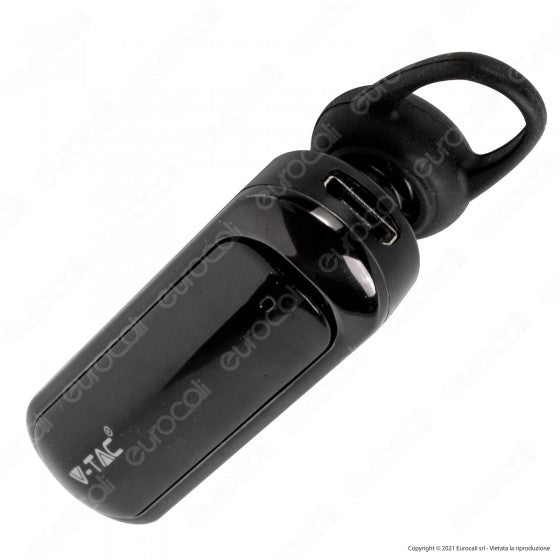 V-TAC VT-6800 AURICOLARE BLUETOOTH HEADSET COLORE NERO - SKU 7702 - Consegna in 1-5 giorni lavorativi
