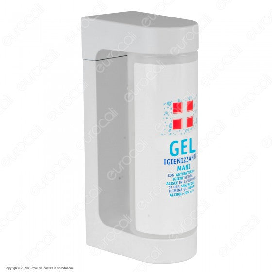 DISPENSER SUPPORTO DA PARETE COLORE BIANCO PER FLACONE RICARICA GEL IGIENIZZANTE MANI DA 300ML - Consegna in 1-5 giorni lavorativi