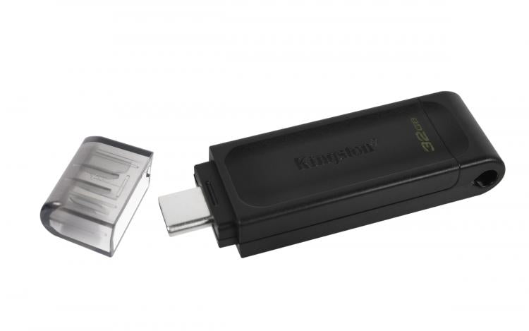 Kingston Pendrive 32GB DataTraveler USB-C 3.2 DT70/32GB Chiavetta Memoria Drive Flash Type C Nero