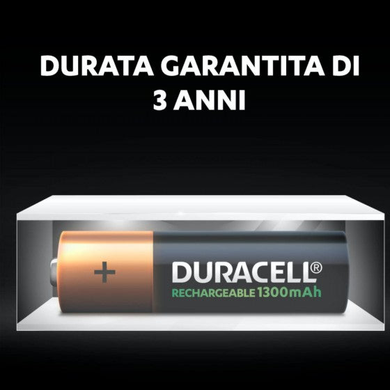 DURACELL RECHARGEABLE 1300MAH PILE HR6 RICARICABILI STILO AA MIGNON 1.2V - BLISTER DA 2 BATTERIE - Consegna in 1-5 giorni lavorativi