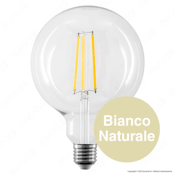 BOT LIGHTING SHOT LAMPADINA LED E27 11W BULB G125 GLOBO FILAMENT VETRO TRASPARENTE DIMMERABILE - MOD. WLD4013X2D / WLD4013X3D