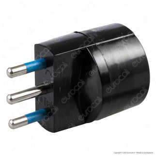 Ecova Adattatore Singolo Salvaspazio con Schuko + 10A 2P+T e Spina 16A 2P+T - mod. 33036