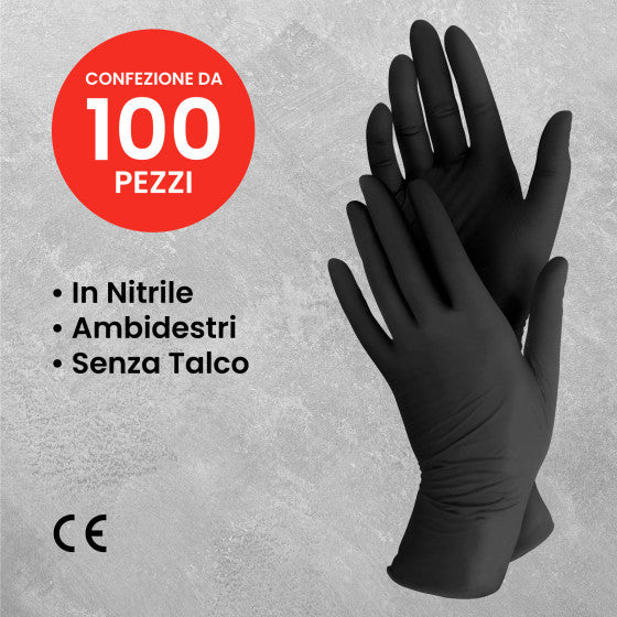 NEW MED GLOVES KARBON GUANTI MONOUSO NERI IN NITRILE SENZA TALCO - 1000 GUANTI - Consegna in 1-5 giorni lavorativi