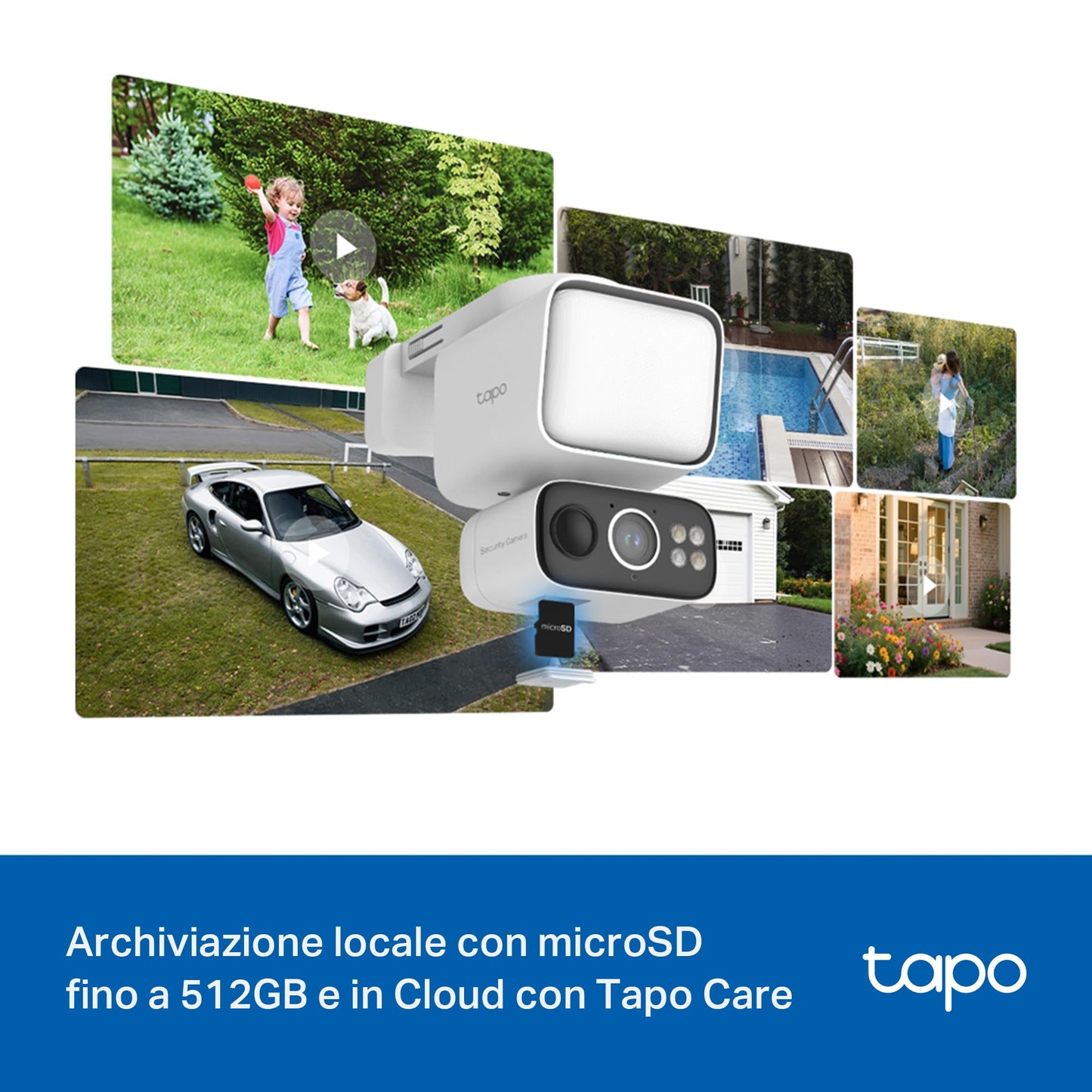Tapo C615F KIT Telecamera WiFi Esterno 2K 3MP Senza Fili con Pannello Solare, Tracking AI 360°, Batteria 10400mAh
