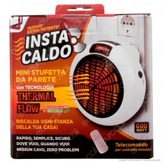 - Promo Ottobre - Intergross Insta Caldo Mini Stufetta da Parete con Telecomando