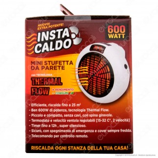 - Promo Ottobre - Intergross Insta Caldo Mini Stufetta da Parete con Telecomando