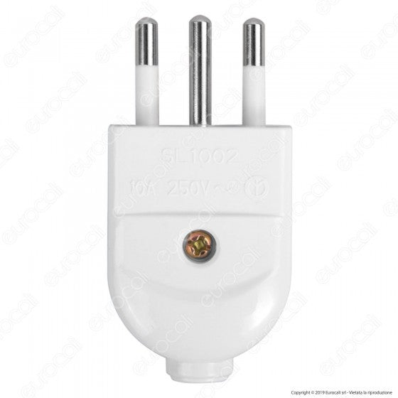 V-TAC SPINA SINGOLA 10A CON USCITA CAVO DRITTA COLORE BIANCO - SKU 8717 - Consegna in 1-5 giorni lavorativi