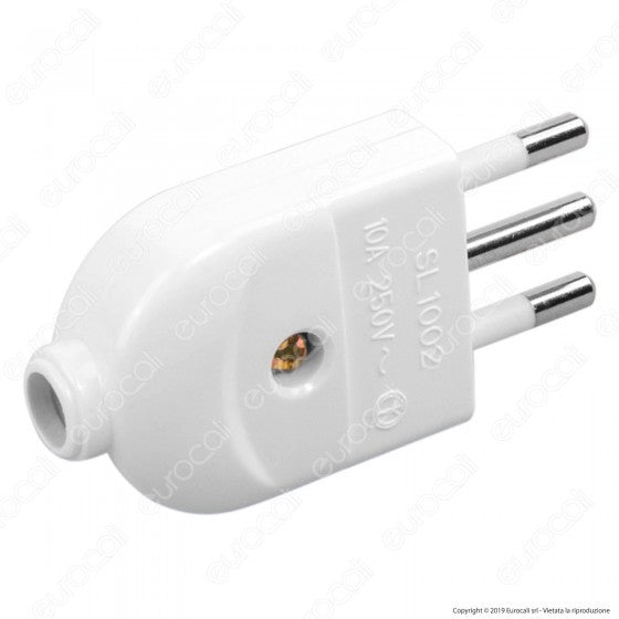 V-TAC SPINA SINGOLA 10A CON USCITA CAVO DRITTA COLORE BIANCO - SKU 8717 - Consegna in 1-5 giorni lavorativi