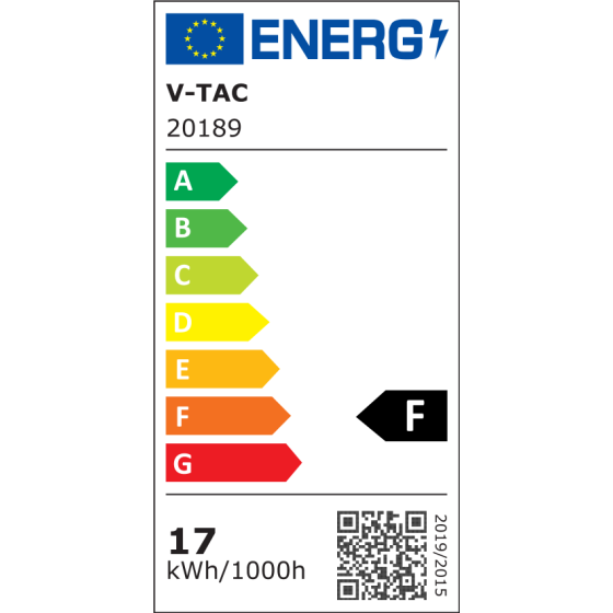 V-TAC PRO VT-217D LAMPADINA LED E27 17W BULB A65 CHIP SAMSUNG DIMMERABILE - SKU 20188 / 20189 / 20190 - Consegna in 1-5 giorni lavorativi