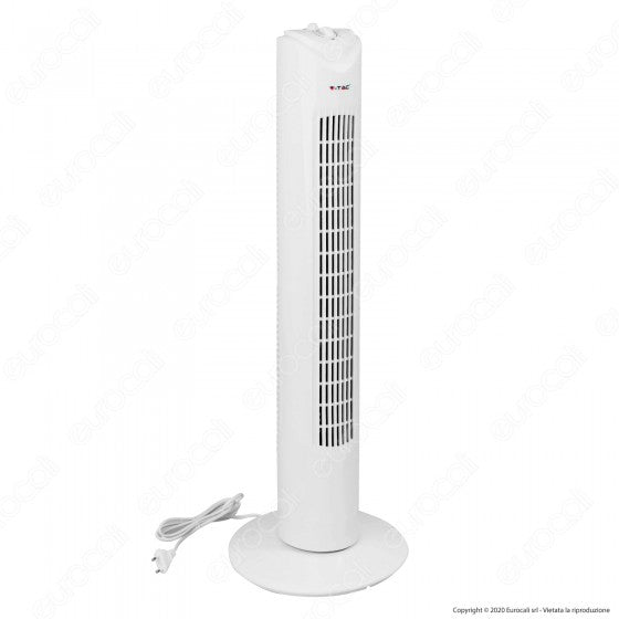 V-TAC VT-4538 TOWER FAN VENTILATORE 45W TORRETTA DA TERRA COLORE BIANCO CON OSCILLAZIONE E 3 VELOCITÀ - SKU 7926 - Consegna in 1-5 giorni lavorativi