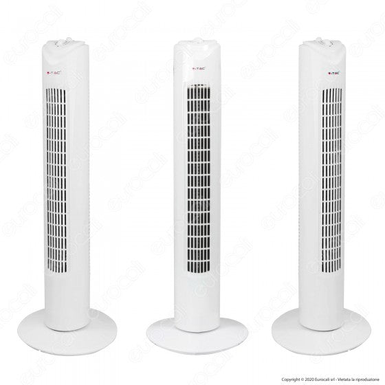 V-TAC VT-4538 TOWER FAN VENTILATORE 45W TORRETTA DA TERRA COLORE BIANCO CON OSCILLAZIONE E 3 VELOCITÀ - SKU 7926 - Consegna in 1-5 giorni lavorativi