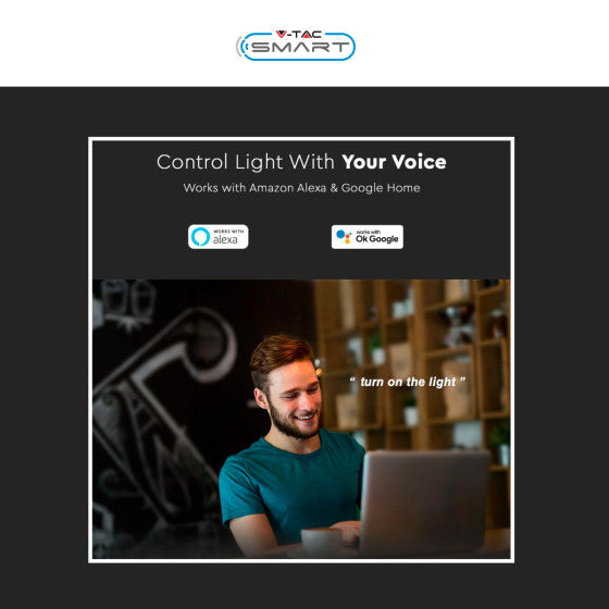 V-TAC SMART VT-5142 LAMPADINA LED WI-FI E27 14W BULB A65 GOCCIA RGB+W CHANGING COLOR CCT - SKU 2999 - Consegna in 1-5 giorni lavorativi