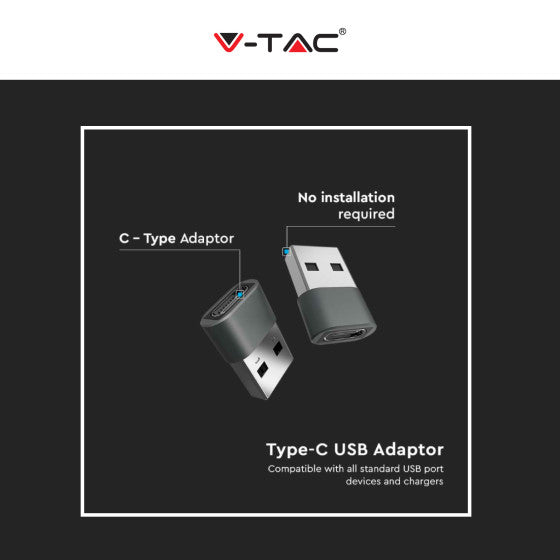 V-TAC VT-5319 ADATTATORE USB TYPE-C - SKU 7745 - Consegna in 1-5 giorni lavorativi