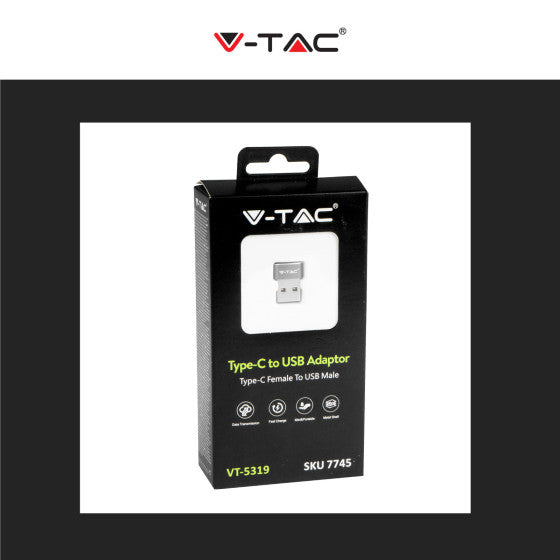 V-TAC VT-5319 ADATTATORE USB TYPE-C - SKU 7745 - Consegna in 1-5 giorni lavorativi