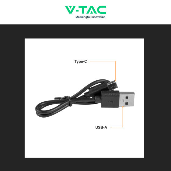 V-TAC VT-10000 POWER BANK PORTATILE 10000MAH CON RICARICA RAPIDA 22,5W PD E INDICATORE LED DI CARICA COLORE NERO - SKU 7831 - Consegna in 1-5 giorni lavorativi