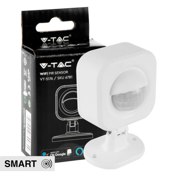 V-TAC SMART VT-5176 SENSORE WI-FI DI MOVIMENTO AD INFRAROSSI PER LAMPADINE LED COLORE BIANCO - SKU 6781 - Consegna in 1-5 giorni lavorativi