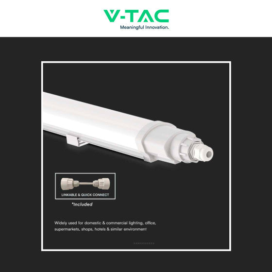 V-TAC VT-80150 TUBO LED 48W SMD LAMPADINA 150CM PLAFONIERA LINKABILE IP65 - SKU 23085 / 23086 - Consegna in 1-5 giorni lavorativi