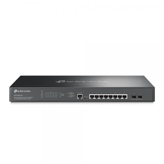 TP-Link - SG3210XHP-M2 - JetStream 8-Port 2.5GBASE-T and 2-Port 10GE SFP+ L2+ Managed Switch with 8-Port PoE+, 8? 2.5G PoE+ Ports, 2? 10G SFP+ Slots, RJ45/Micro-USB Console Port, 802.3at/af, 240 W PoE [SG3210XHP-M2]