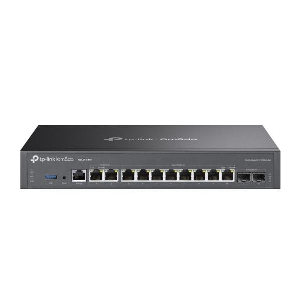 TP-Link - ER7412-M2 - Omada Multi-Gigabit VPN Router, 2 2.5G WAN/LAN RJ45 Port, 2 Gigabit SFP WAN/LAN Port, 8 Gigabit WAN/LAN RJ45 Ports, 1 USB 3.0 port, 1U 13-inch Rack-mountable Steel Case, Inte [ER7412-M2]