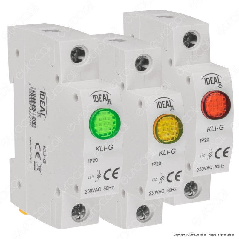 Kanlux KLI Modulo Segnale LED Luminoso Presenza Rete per Quadro Elettrico DIN 35 - mod. 23320 / 23321 / 23322