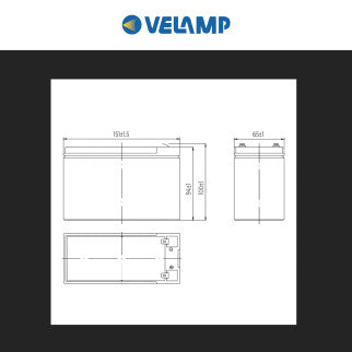 Velamp Batteria al Piombo 12V 7Ah Ricaricabile con Attacchi Faston - mod. 23788