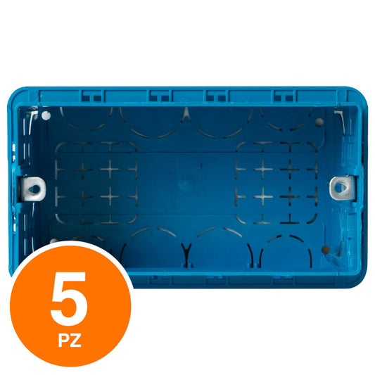 ECOVA SCATOLA DA INCASSO PER SERIE CIVILE 504 A 4 POSTI RETTANGOLARE IP40 - MOD. 27017 - CONFEZIONE DA 5 PEZZI