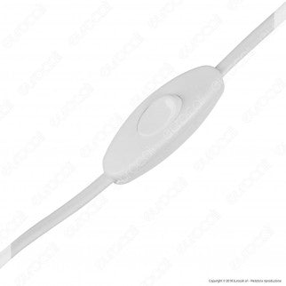 FAI Cavo di Alimentazione Bipolare con Interruttore e Spina 10A Bianco - Lunghezza 1,5m - mod. 3021