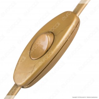 FAI Cavo di Alimentazione Bipolare con Interruttore e Spina 10A Oro - Lunghezza 2m - mod. 3021/OR/200