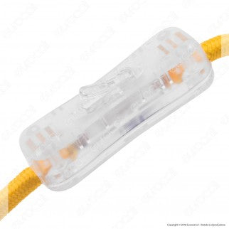 FAI Cavo di Alimentazione Bipolare in Corda con Interruttore e Spina 10A Colore Giallo - Lunghezza 2m - mod. 3072/GI/200