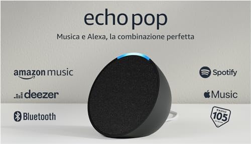 Echo Pop | Altoparlante Bluetooth intelligente con Alexa, compatto e dal suono potente | Antracite