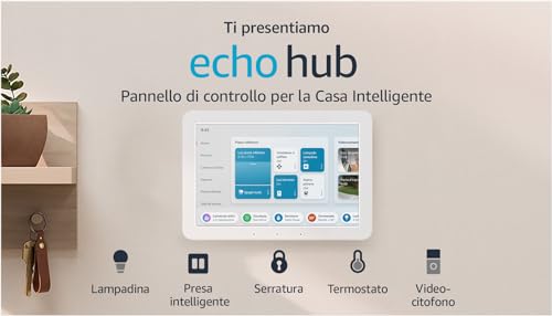 Echo Hub | Pannello di controllo per la Casa Intelligente con Alexa e schermo da 8” | Compatibile con migliaia di dispositivi